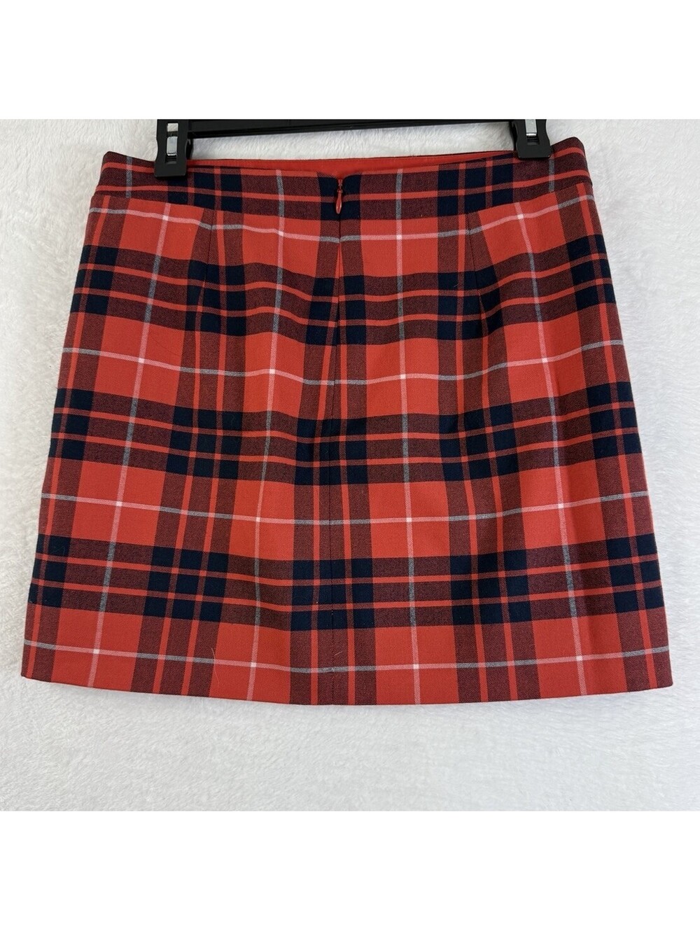 J Crew Mini Skirt 4 Red Plaid Wool Blend Lined Womens